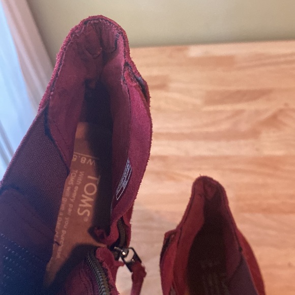 TOMS Suede Majorca Perforated Peep toe Bootie - Picture 10 of 11